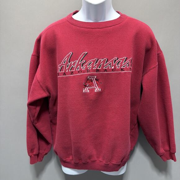 Arkansas Razorbacks Team Edition Vintage 90s College Embroidered Sweatshirt L - Picture 1 of 5